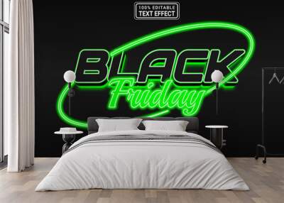 Editable text effect Black Friday 3d cartoon template style modren premium vector Wall mural