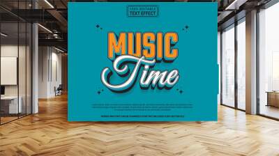 Editable text effect Music Time 3d cartoon template stlye modren premium vector Wall mural