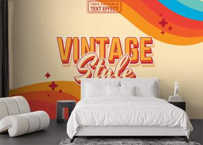 Editable text effect Vintage Style 3d cartoon template style modren premium vector Wall mural