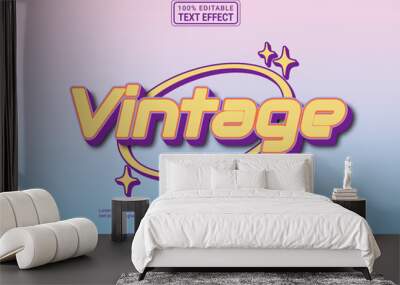 Retro Vintage Text Effect - Futuristic, Playful and Modern Design Wall mural