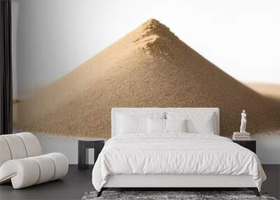 Desert sand pile, dune isolated on white background and texture, with clipping path Wall mural