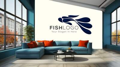 abstract beauty fish logo, betta fish logo Wall mural