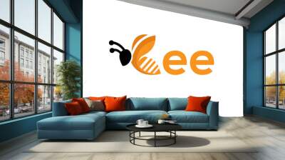 abstract bee with B font initial logo design template illustration Wall mural