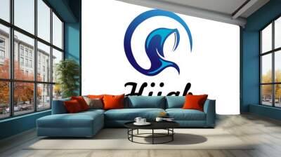 circle world hi jab logo Wall mural