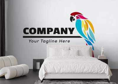 colors Parrots art alighted logo design inspiration Wall mural