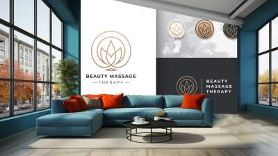 badge lotus flower logo Wall mural