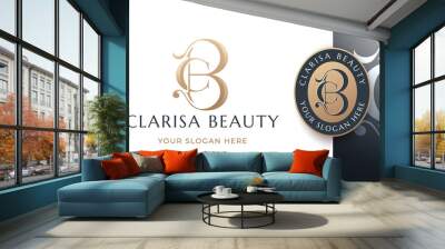 letter b c monogram serif logo design Wall mural