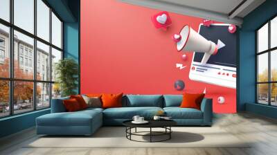 Video channel content social media marketing background Wall mural