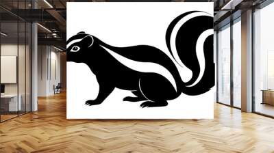  skunk line art silhouette illustration Wall mural