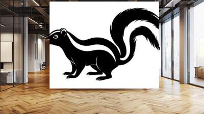  skunk line art silhouette illustration Wall mural