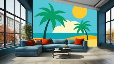 beach vector illustration Wall mural