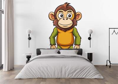 chimpanzee cartoon vector illustration Wall mural