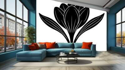 crocus flower vector silhouette illustration Wall mural