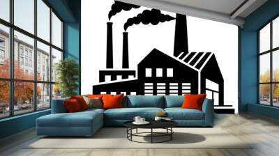 factory vector silhouette illustration Wall mural