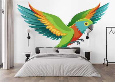 flying psittacine bird vector illustration Wall mural