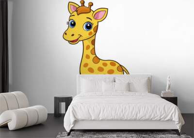 giraffe cartoon vector illustration Wall mural