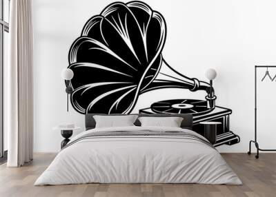 gramophone silhouette vector illustration Wall mural