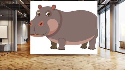 hippopotamus cartoon vector illustration Wall mural