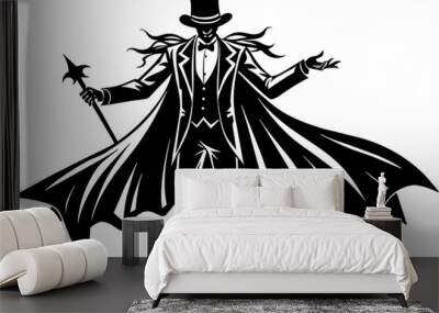 magician silhouette vector illustration Wall mural