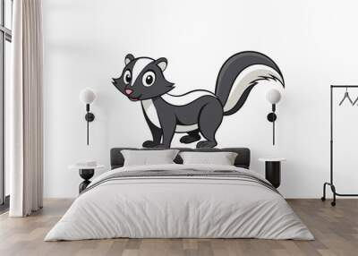 skunk cartoon vector illustration Wall mural