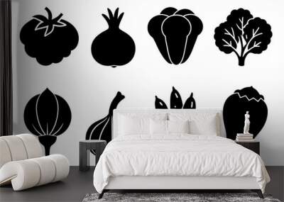 vegetable food silhouette vector illustration Wall mural