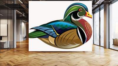 wood duck vector illustration Wall mural