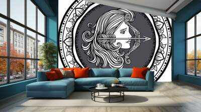 Detailed pisces in aztec style Wall mural