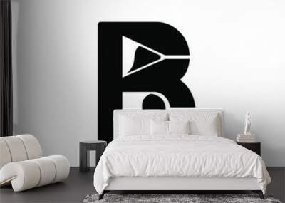 initial b with glass cocktail or bar vector logo Wall mural