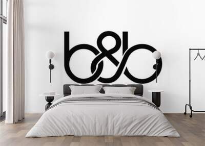 simple minimalist b & b vector logo design Wall mural