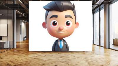 3d render businessman avatar collection on isolated transparent background png, generated with AI Wall mural