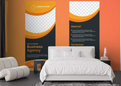 Digital marketing agency rack card design, Corporate business dl flyer design template.  Wall mural