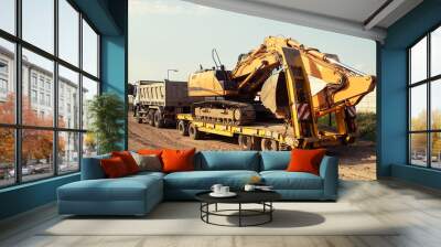 tracked excavator Wall mural