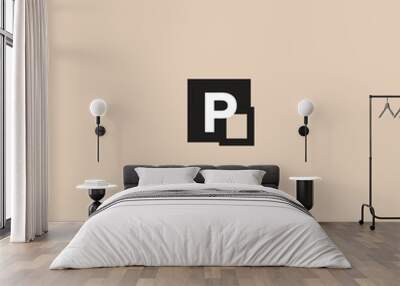 p letter logo, Wall mural