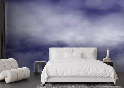 Blue sky cloudy clouds wallpaper fog texture background art print Wall mural