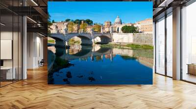 View of white Ponte Vittorio Emanuele II bridge Wall mural