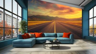 concept for road trip journey Wall mural