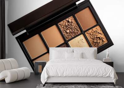 A makeup palette with a black lid and a white background Wall mural