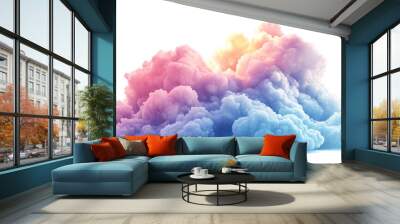 A vibrant cloud showcasing shades of pink and blue, creating a dreamy and serene atmosphere perfect for artistic projects. Wall mural