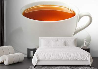 A white cup with a saucer sits on a table Wall mural