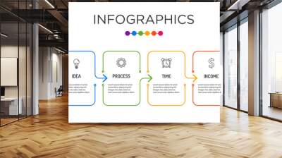 Full-color business label Infographic template. Wall mural