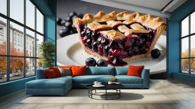 Image Saskatoon Berry Pie, Canadian traditional food, 4K quality 17 Wall mural