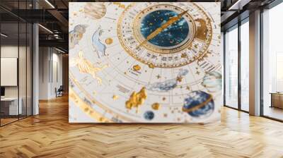 Astrology. Astro Astrologer calculates natal chart makes forecast of fate Tarot cards, Fortune telling on tarot cards magic crystal, occultism, Esoteric background. Fortune telling,tarot predictions Wall mural