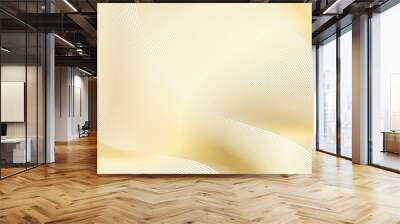 Gold abstract background design. Modern wavy line pattern (guilloche curves) in monochrome colors. Premium golden stripe texture for banner, business backdrop. Luxury Horizontal vector template Wall mural