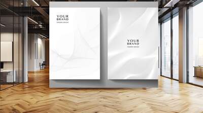 Modern cover design set. Gold abstract line pattern (guilloche curves) in light monochrome colors. Premium white stripe vector layout for business background, certificate, brochure template Wall mural