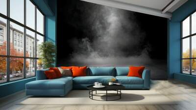 A smoke and light in a dark room or stage background for product placement Wall mural