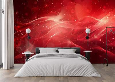 Abstract red background with bokeh defocused lights Wall mural