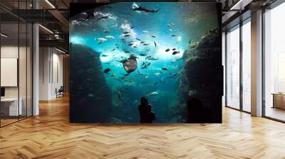 家族で水族館 Wall mural