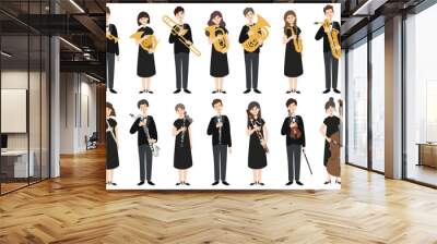 A group of people holding a musical instrument Wall mural