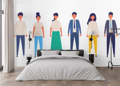 Vector illustration of People are standing. Wall mural