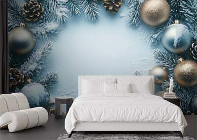 Abstract background of christmas element have space for overlay text - generate AI Wall mural